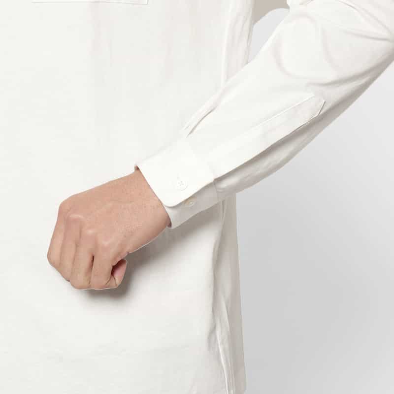 BARNEYS NEW YORK ワイドカラーカジュアルシャツ WHITE