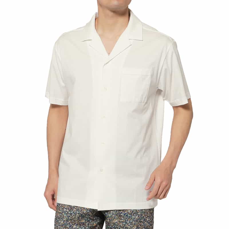 ジャージー素材オープンカラーシャツ