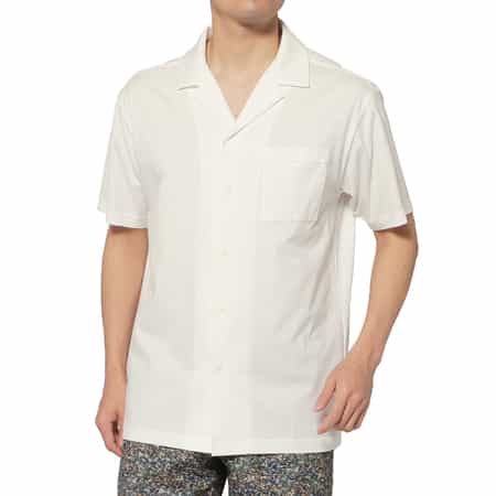 ジャージー素材オープンカラーシャツ