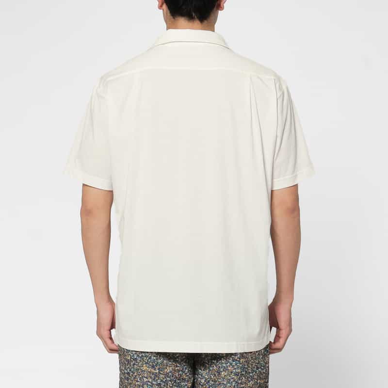 BARNEYS NEW YORK ジャージー素材オープンカラーシャツ WHITE