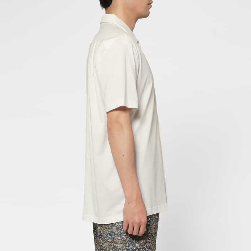 BARNEYS NEW YORK ジャージー素材オープンカラーシャツ WHITE
