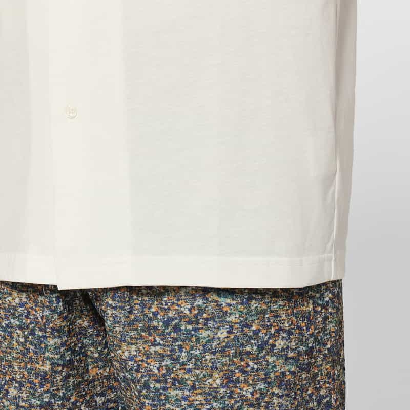 BARNEYS NEW YORK ジャージー素材オープンカラーシャツ WHITE