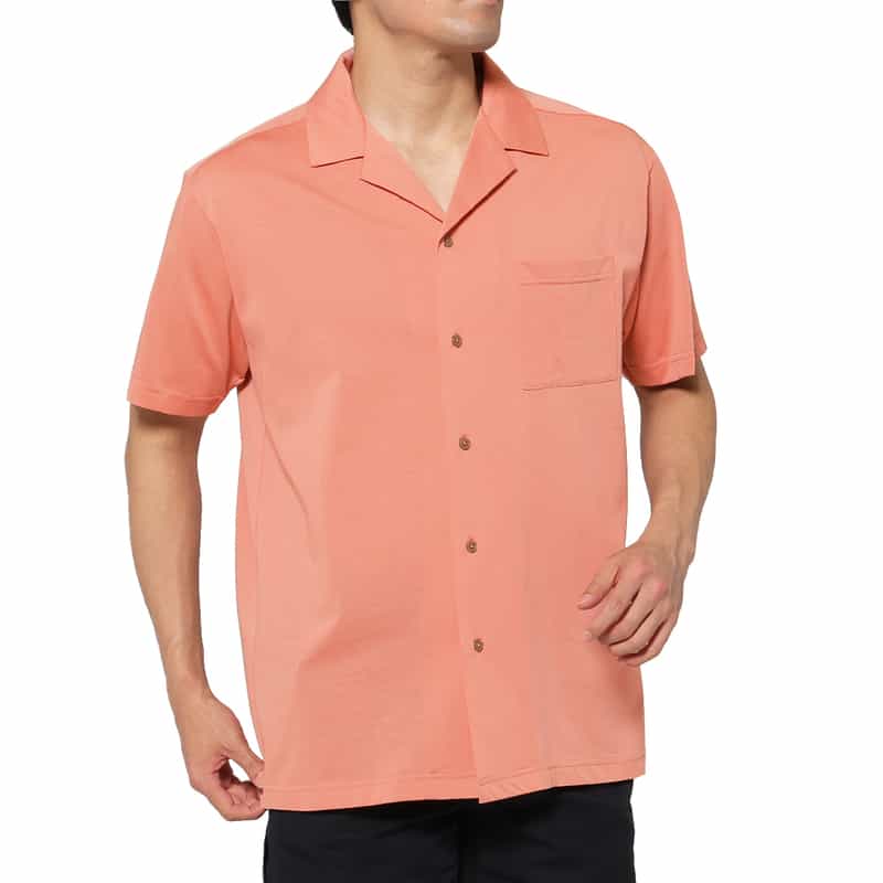 ジャージー素材オープンカラーシャツ