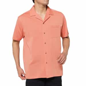 ジャージー素材オープンカラーシャツ