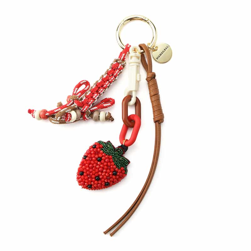 VIAMAILBAG VIAMAILBAG ＜ヴィアメイルバッグ＞ バッグチャーム（ストロベリー） RED