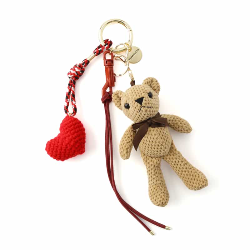 VIAMAILBAG VIAMAILBAG ＜ヴィアメイルバッグ＞ バッグチャーム（テディベア） RED