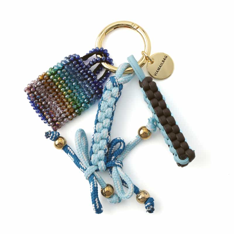 VIAMAILBAG VIAMAILBAG ＜ヴィアメイルバッグ＞ バッグチャーム（ビーズバッグ） BLUE