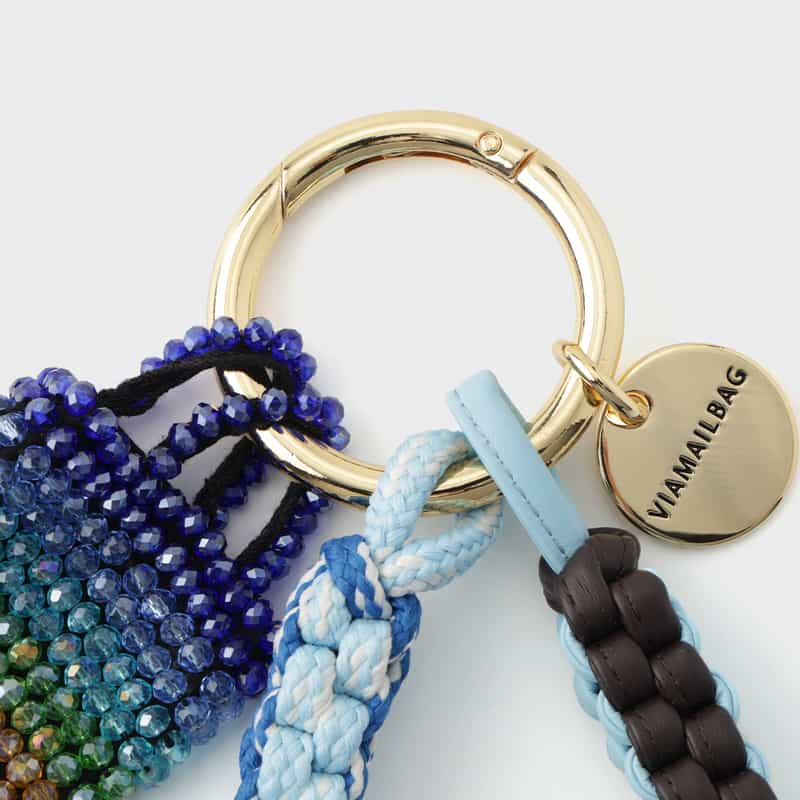 VIAMAILBAG VIAMAILBAG ＜ヴィアメイルバッグ＞ バッグチャーム（ビーズバッグ） BLUE
