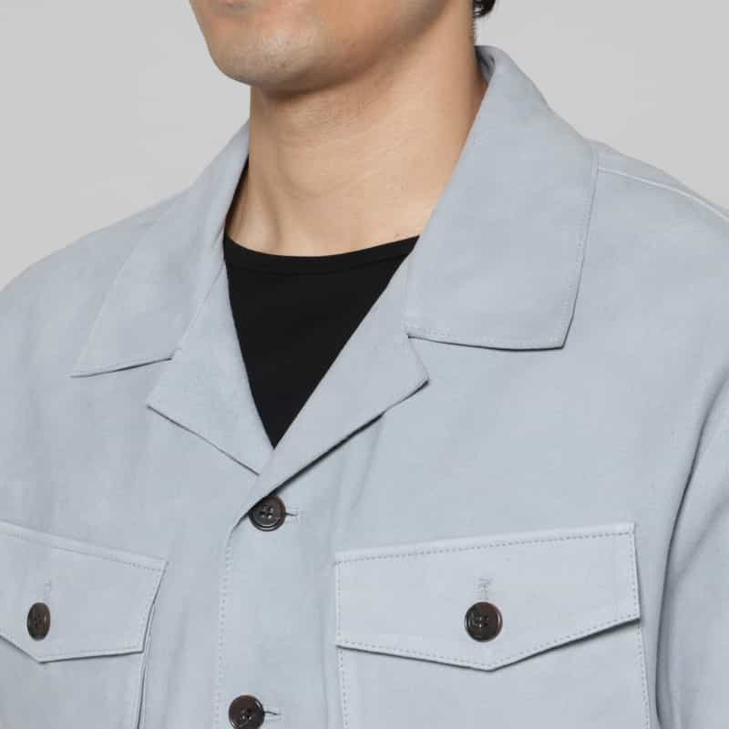 ARMA ARMA＜アルマ＞ ラムスエード ショートスリーブシャツ LIGHT BLUE