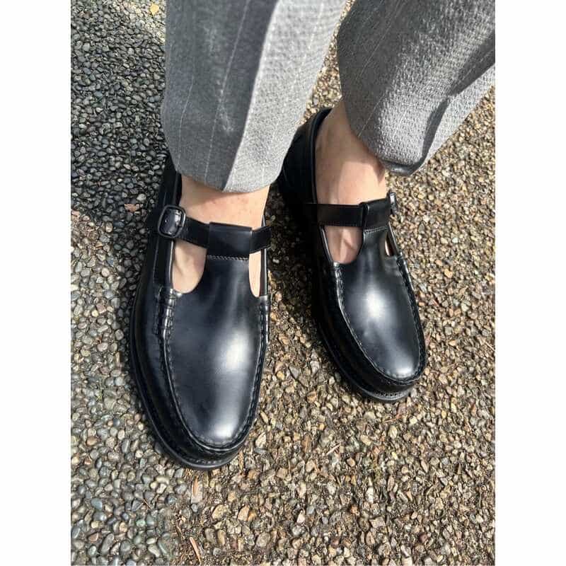 HEREU HEREU＜ヘリュー＞ レザースリッポン"ALBER" BLACK