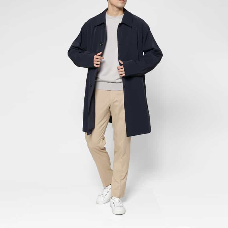 BARNEYS NEW YORK ステンカラーコート NAVY