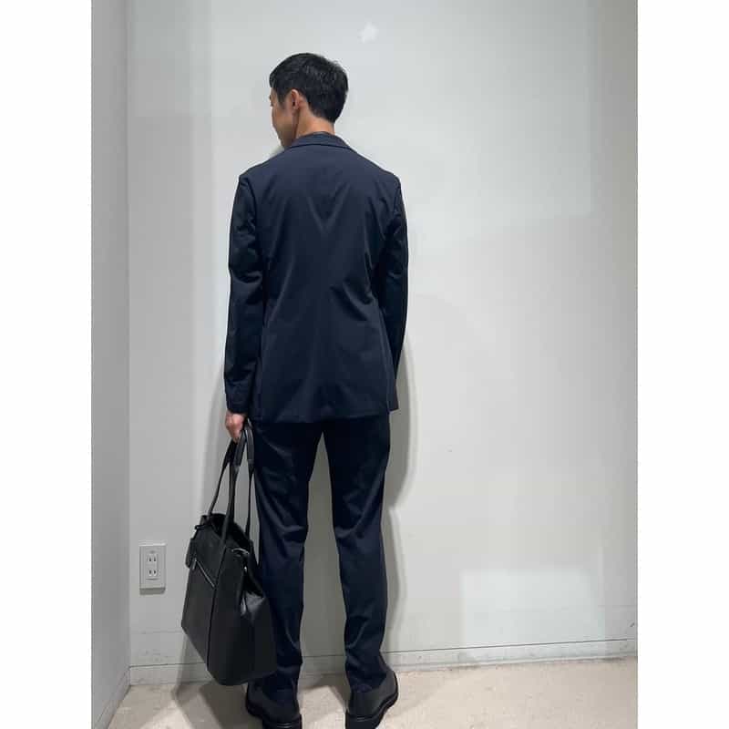 BARNEYS NEW YORK セットアップ ナイロントリコット生地テーラードジャケット NAVY
