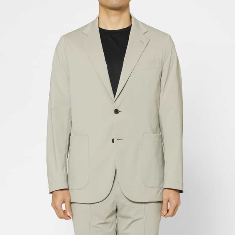 BARNEYS NEW YORK セットアップ ナイロントリコット生地テーラードジャケット LIGHT GRAY