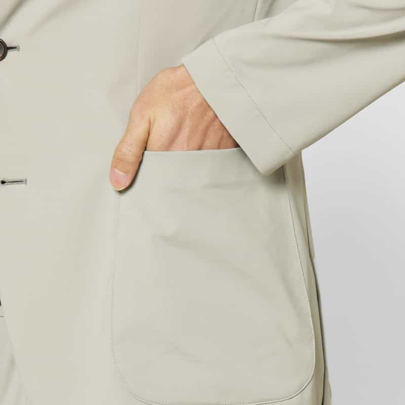 BARNEYS NEW YORK セットアップ ナイロントリコット生地テーラードジャケット LIGHT GRAY