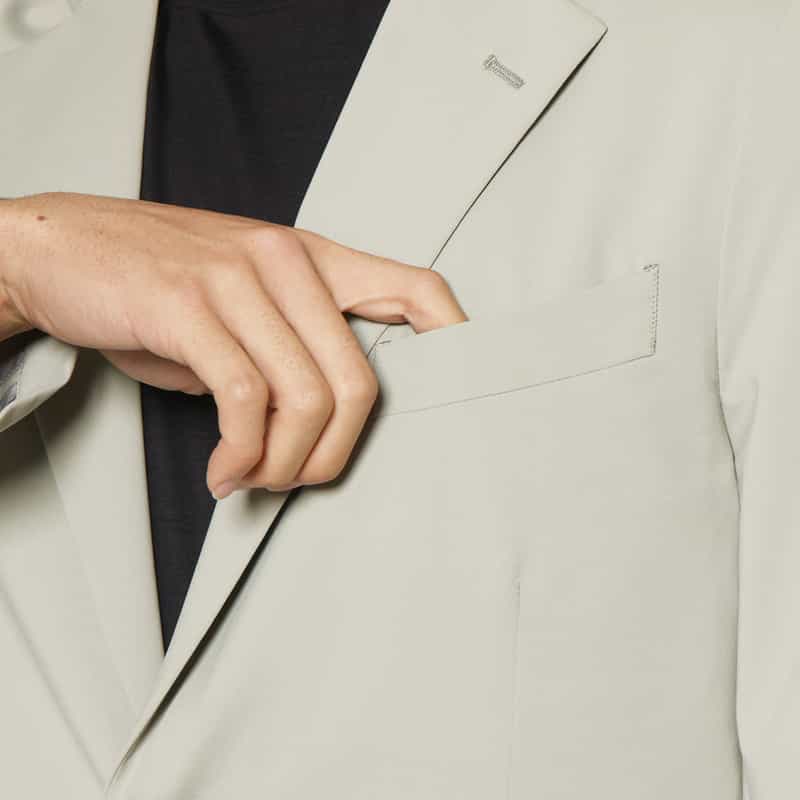 BARNEYS NEW YORK セットアップ ナイロントリコット生地テーラードジャケット LIGHT GRAY