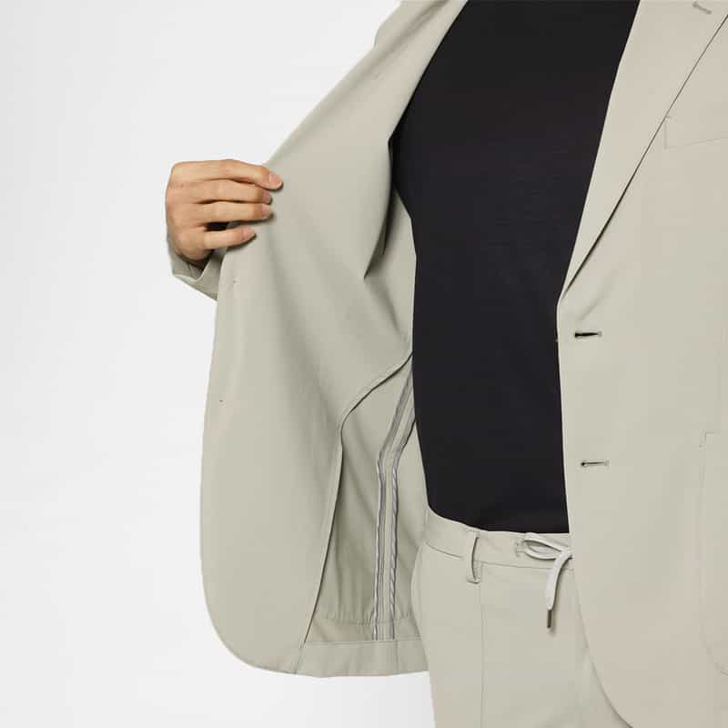 BARNEYS NEW YORK セットアップ ナイロントリコット生地テーラードジャケット LIGHT GRAY