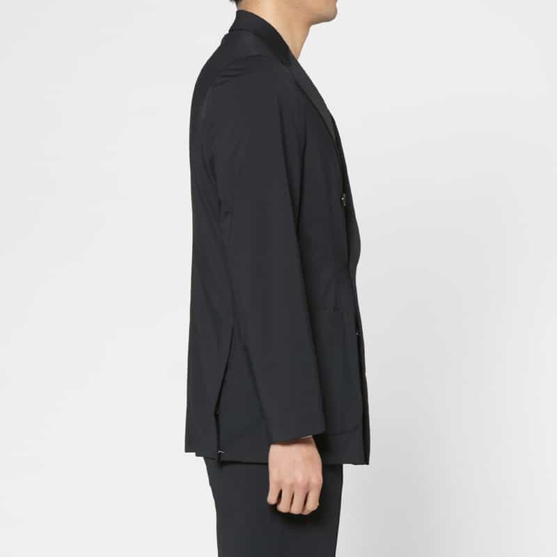 BARNEYS NEW YORK セットアップ ナイロントリコット生地ダブルブレストジャケット NAVY