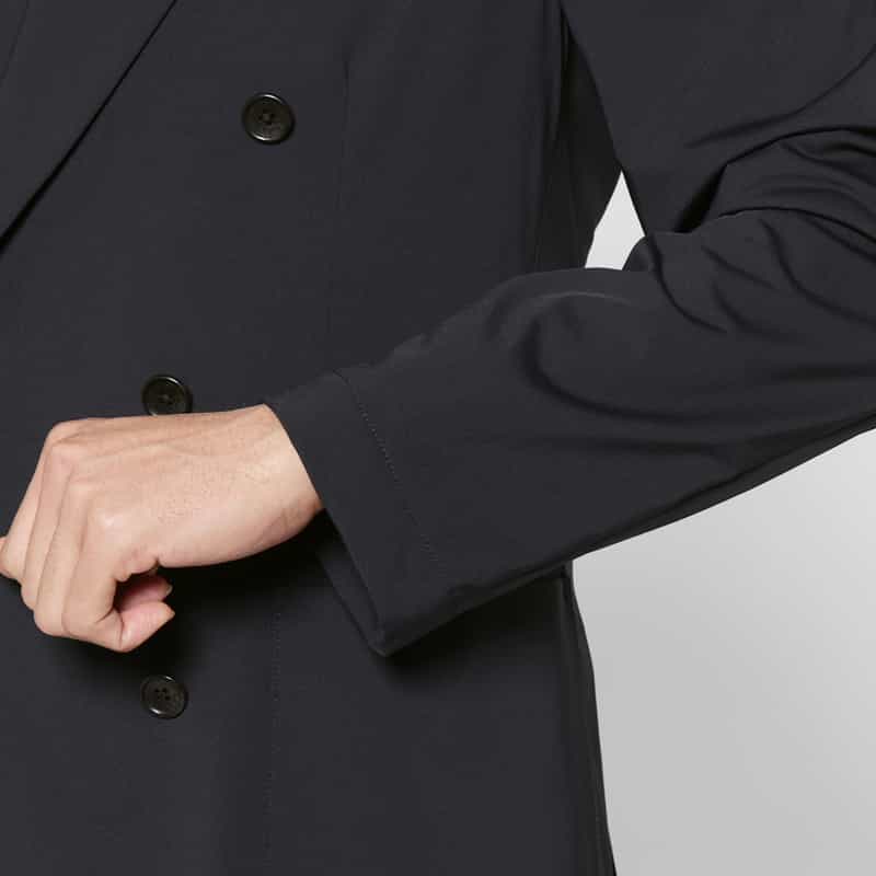 BARNEYS NEW YORK セットアップ ナイロントリコット生地ダブルブレストジャケット NAVY