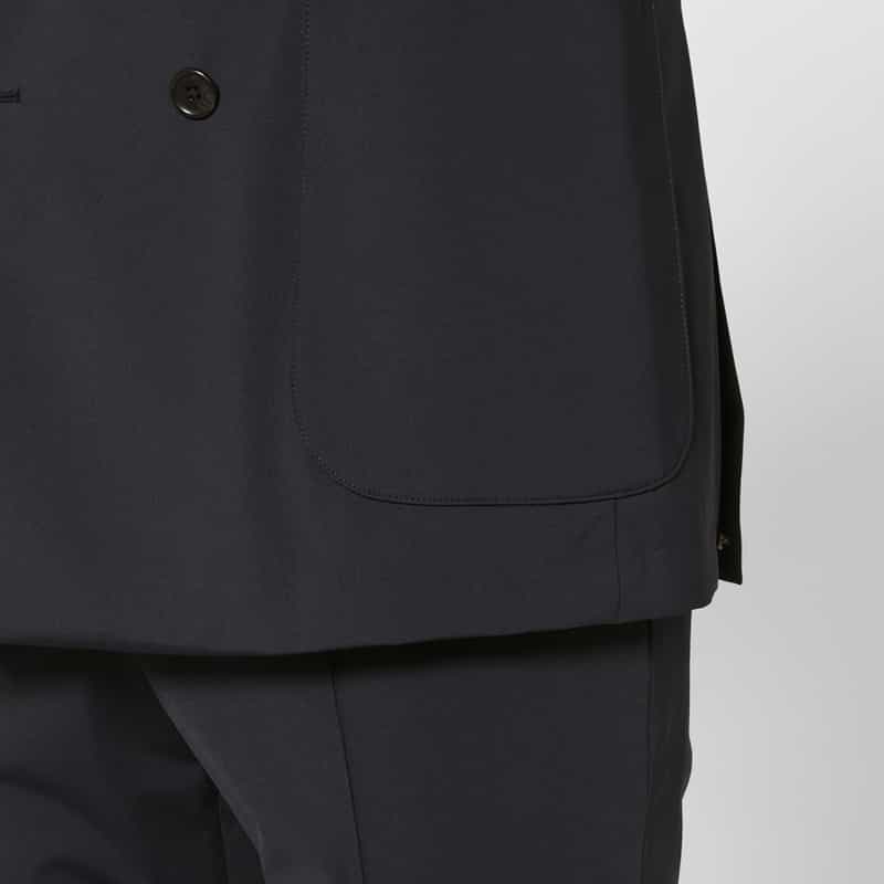 BARNEYS NEW YORK セットアップ ナイロントリコット生地ダブルブレストジャケット NAVY