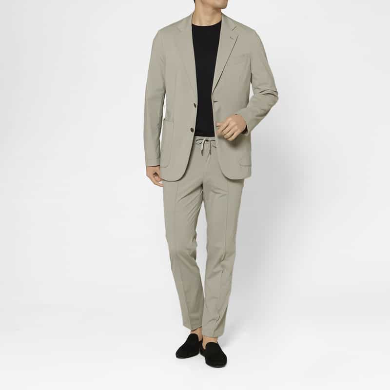 BARNEYS NEW YORK セットアップ ナイロントリコット生地パンツ LIGHT GRAY