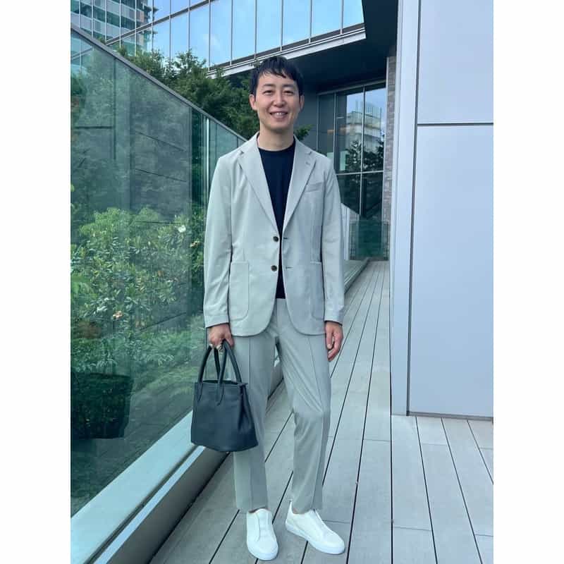 BARNEYS NEW YORK セットアップ ナイロントリコット生地パンツ LIGHT GRAY