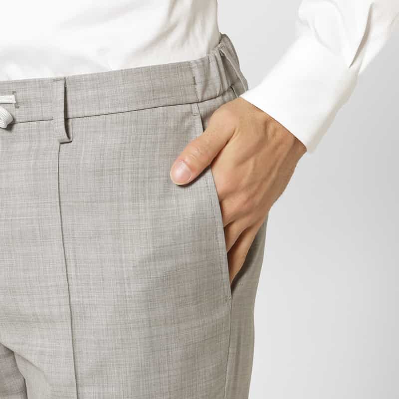 BARNEYS NEW YORK セットアップ アクティブパンツ（REDA社製ウール使用） LIGHT GRAY