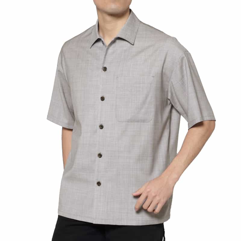 BARNEYS NEW YORK カジュアルシャツ（REDA社製ウール使用） LIGHT GRAY