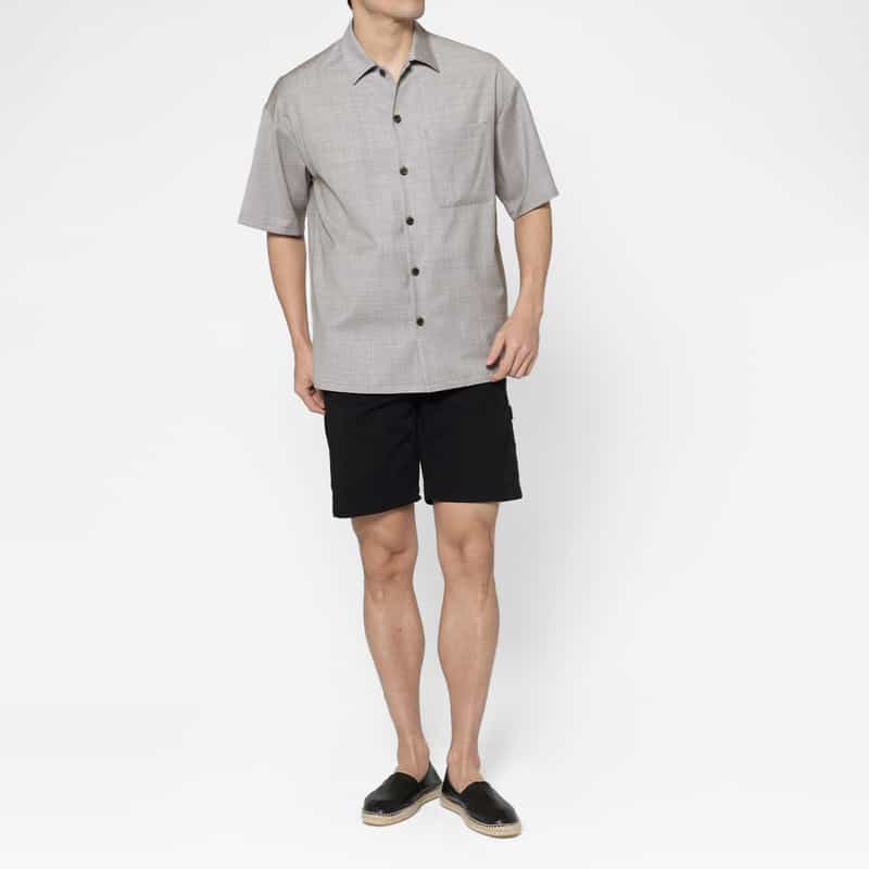 BARNEYS NEW YORK カジュアルシャツ（REDA社製ウール使用） LIGHT GRAY