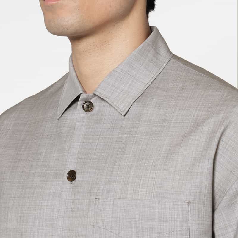 BARNEYS NEW YORK カジュアルシャツ（REDA社製ウール使用） LIGHT GRAY