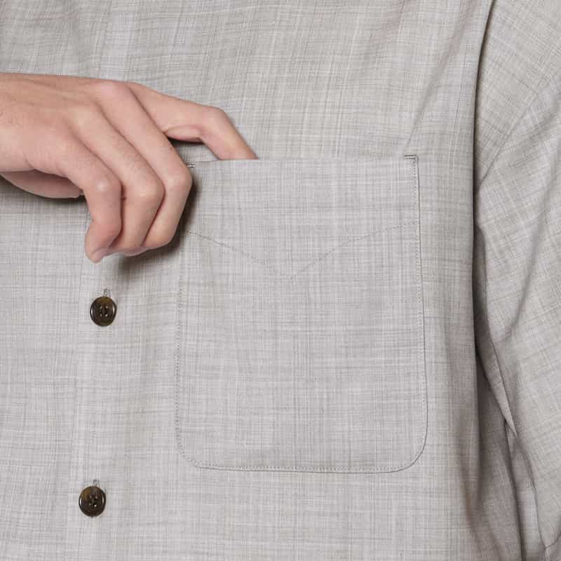 BARNEYS NEW YORK カジュアルシャツ（REDA社製ウール使用） LIGHT GRAY