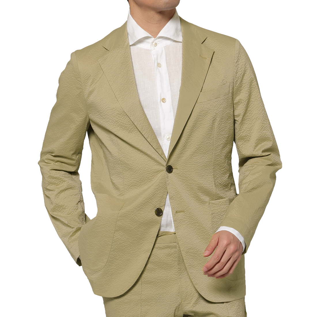 セットアップ シアサッカー素材テーラードジャケット