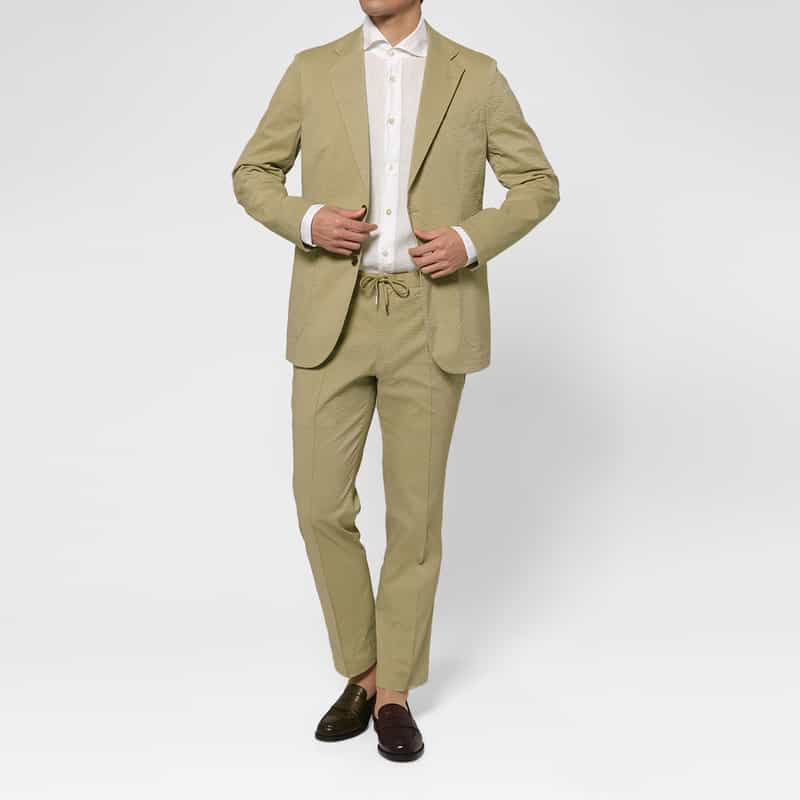 BARNEYS NEW YORK セットアップ シアサッカー素材テーラードジャケット BEIGE