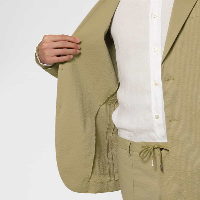 BARNEYS NEW YORK セットアップ シアサッカー素材テーラードジャケット BEIGE