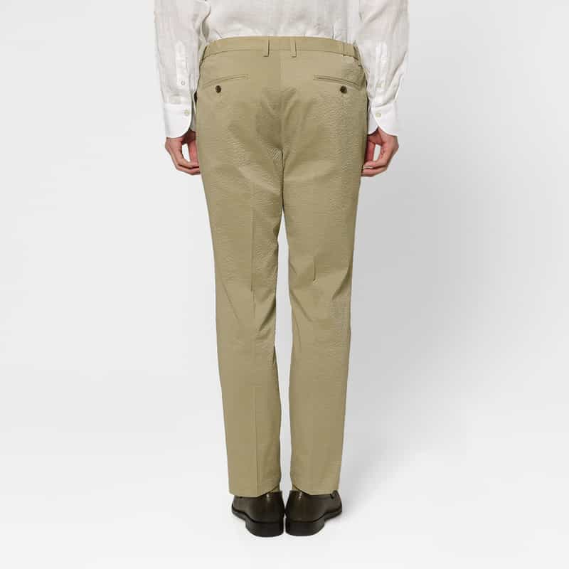 BARNEYS NEW YORK セットアップ シアサッカー素材ストレッチパンツ BEIGE