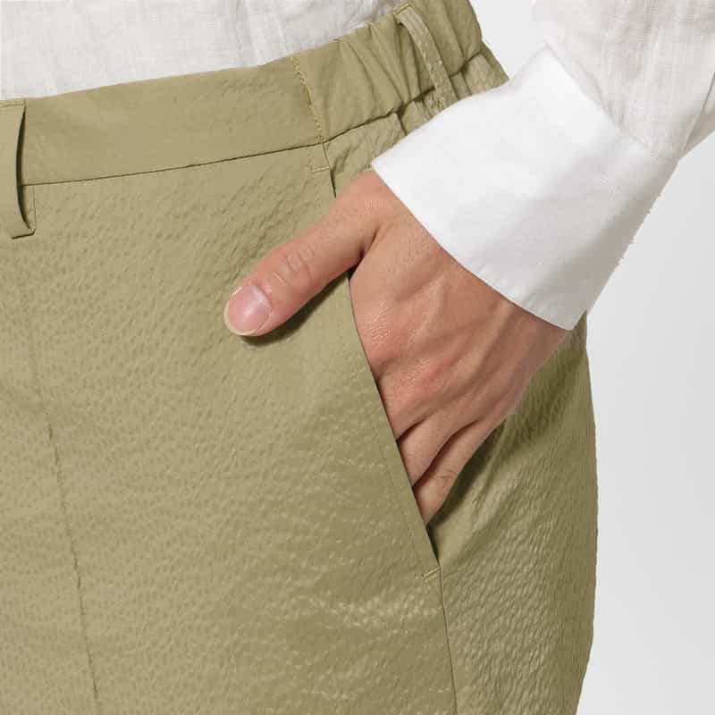 BARNEYS NEW YORK セットアップ シアサッカー素材ストレッチパンツ BEIGE