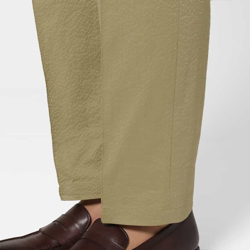 BARNEYS NEW YORK セットアップ シアサッカー素材ストレッチパンツ BEIGE