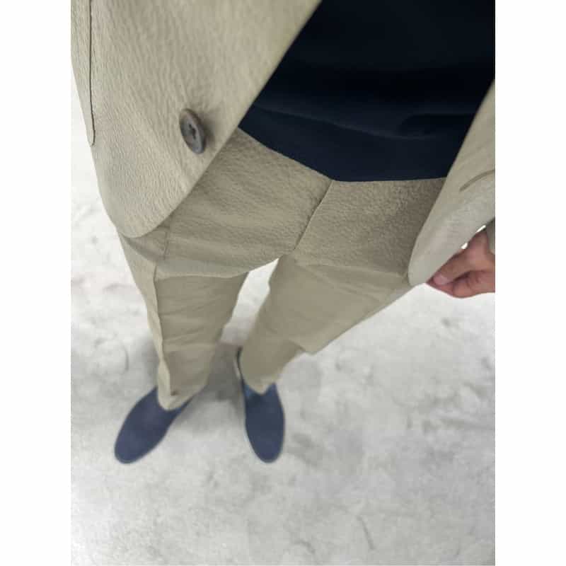 BARNEYS NEW YORK セットアップ シアサッカー素材ストレッチパンツ BEIGE