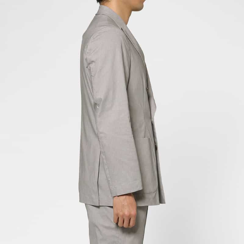 BARNEYS NEW YORK セットアップ リネン混ダブルブレストジャケット LIGHT GRAY