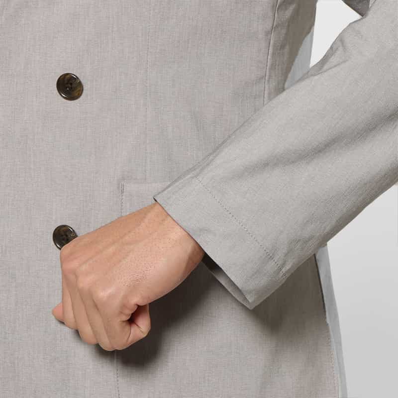 BARNEYS NEW YORK セットアップ リネン混ダブルブレストジャケット LIGHT GRAY