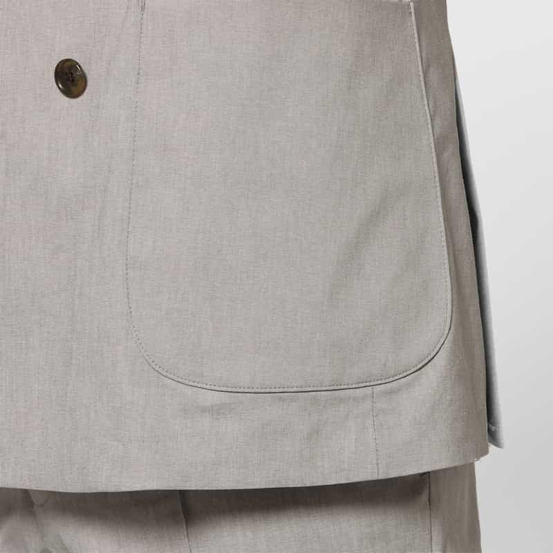 BARNEYS NEW YORK セットアップ リネン混ダブルブレストジャケット LIGHT GRAY