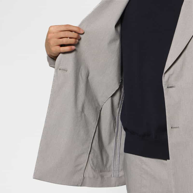 BARNEYS NEW YORK セットアップ リネン混ダブルブレストジャケット LIGHT GRAY
