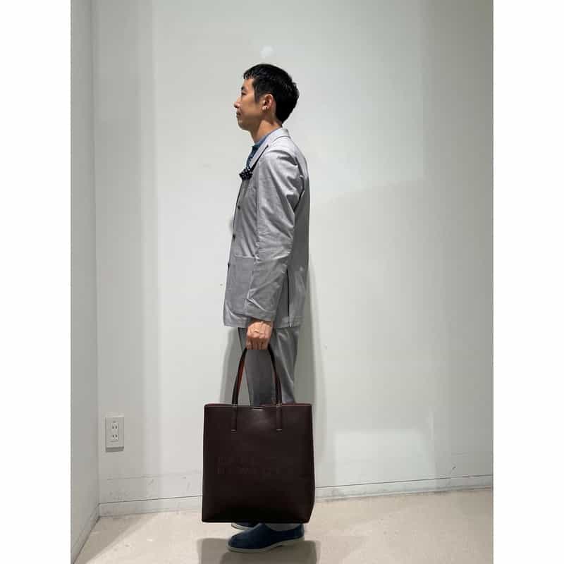 BARNEYS NEW YORK セットアップ リネン混ダブルブレストジャケット LIGHT GRAY