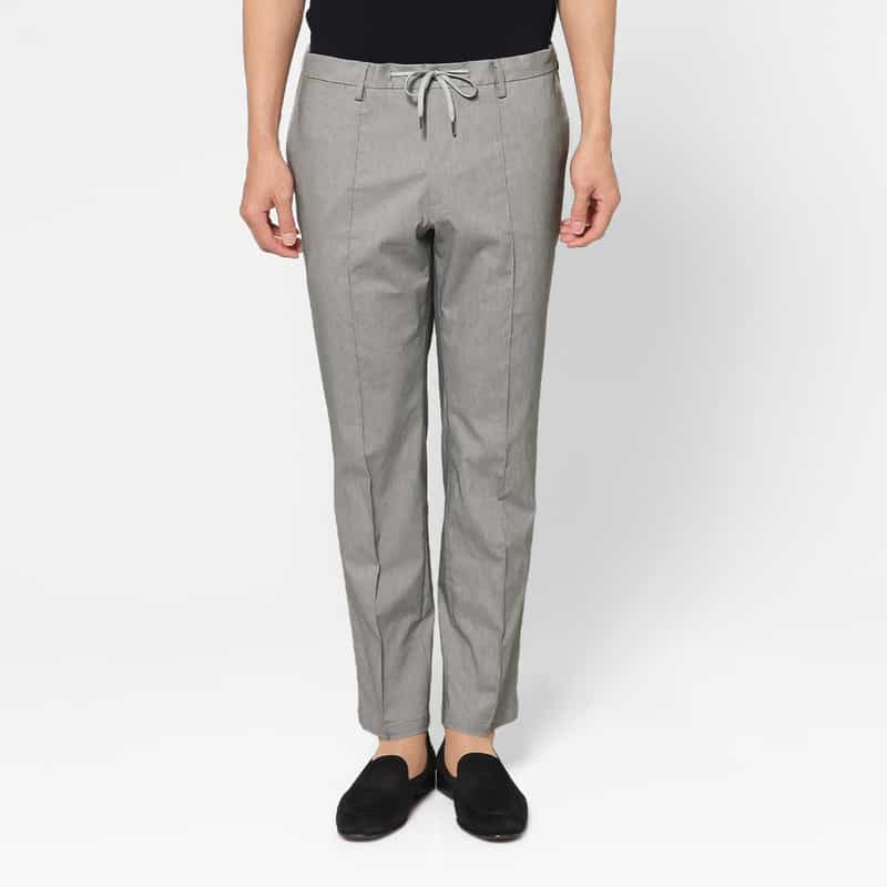 BARNEYS NEW YORK セットアップ リネン混ストレッチパンツ LIGHT GRAY