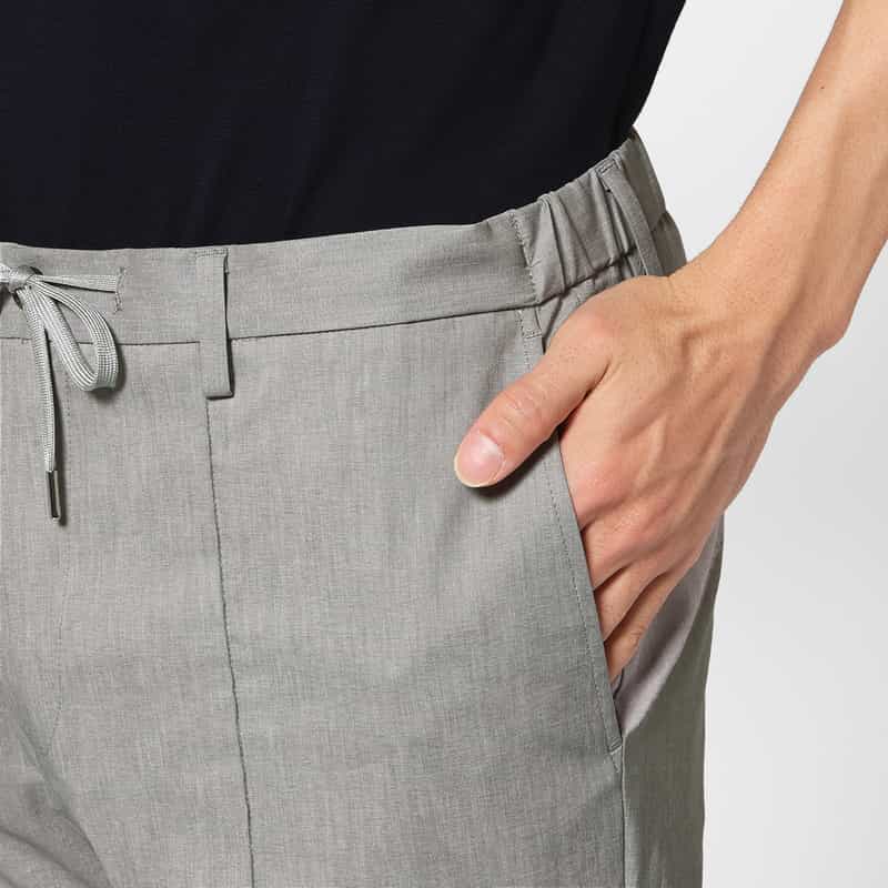 BARNEYS NEW YORK セットアップ リネン混ストレッチパンツ LIGHT GRAY