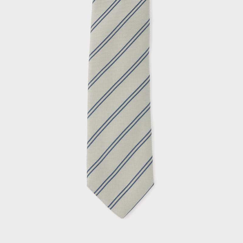 LUIGI  BORRELLI LUIGI BORRELLI＜ルイジボレッリ＞ ストライプ柄タイ GRAY