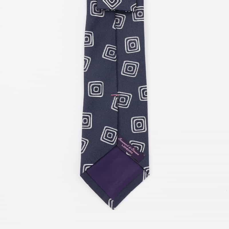 SEAWARD＆STEARN SEAWARD＆STEARN＜シーワード＆スターン＞ スクエア柄タイ NAVY