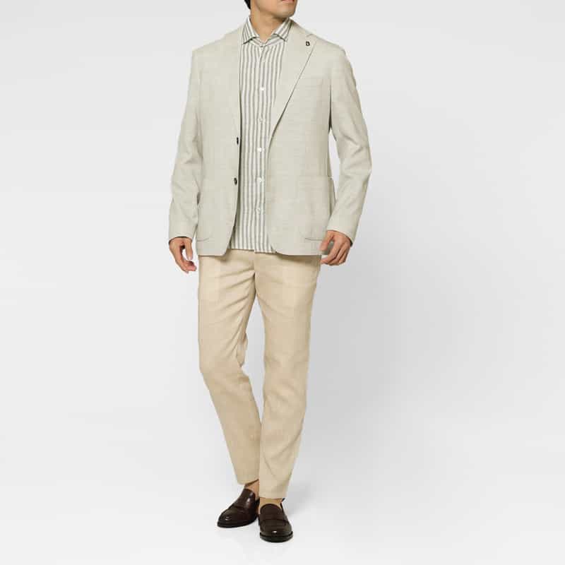 BRERAS BRERAS＜ブラレス＞ ヘリンボーン柄テーラードジャケット"VENEZIA" IVORY