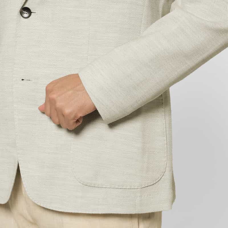 BRERAS BRERAS＜ブラレス＞ ヘリンボーン柄テーラードジャケット"VENEZIA" IVORY