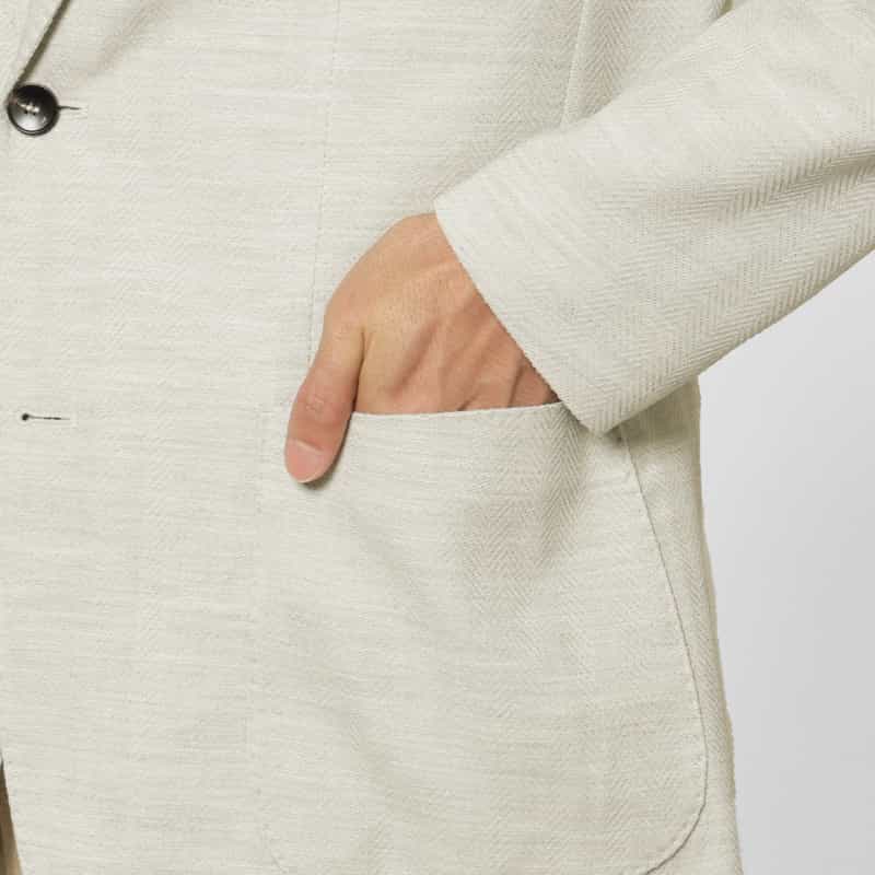 BRERAS BRERAS＜ブラレス＞ ヘリンボーン柄テーラードジャケット"VENEZIA" IVORY