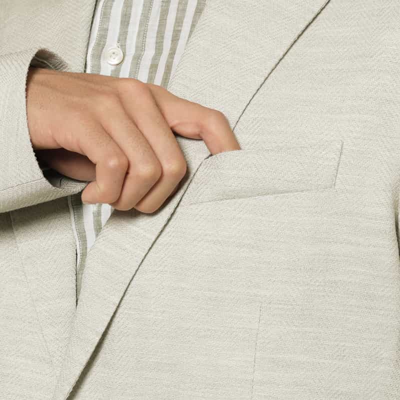 BRERAS BRERAS＜ブラレス＞ ヘリンボーン柄テーラードジャケット"VENEZIA" IVORY